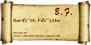 Baráth Füzike névjegykártya
